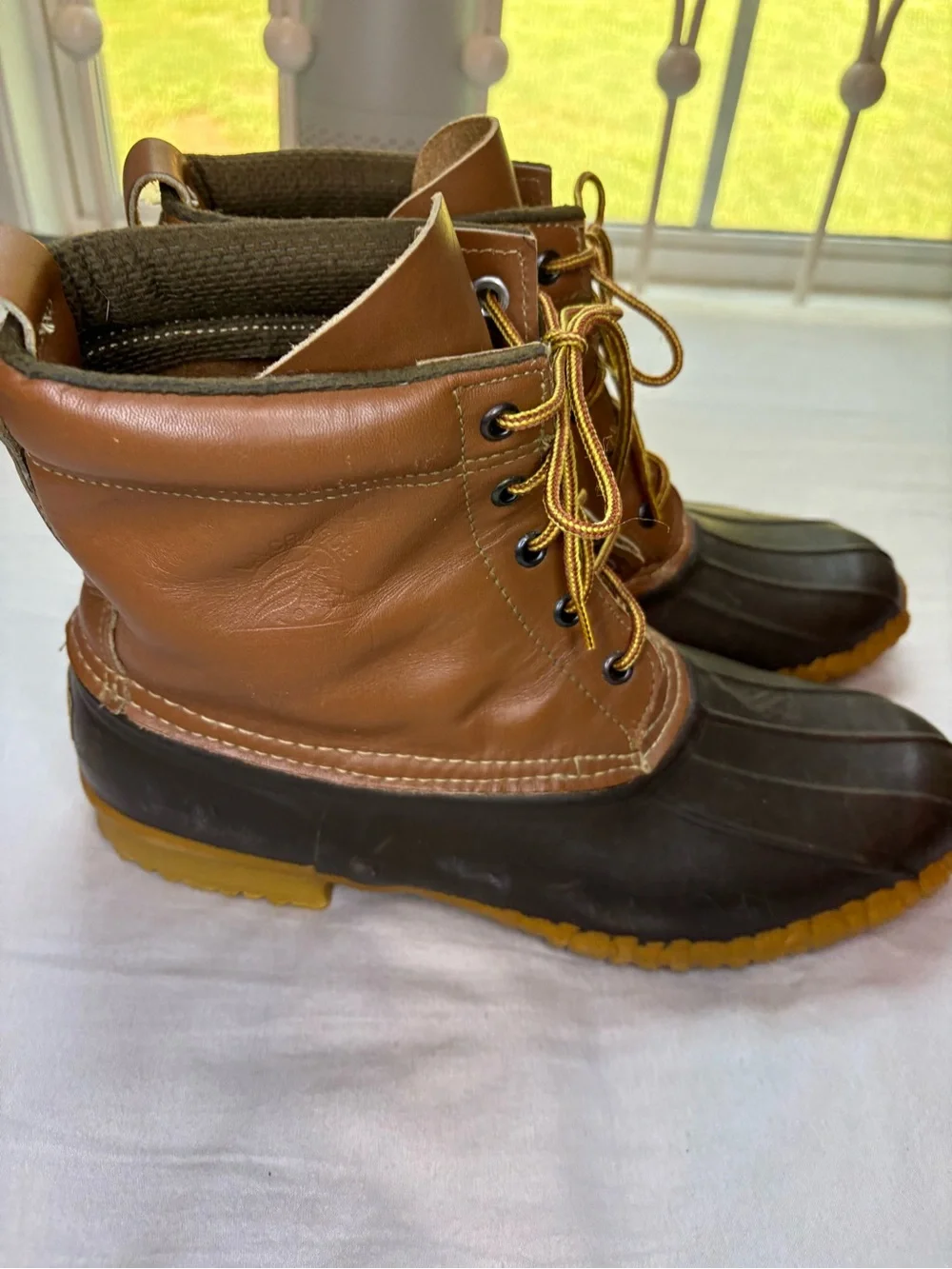Vintage LaCrosse Duck Boots Mens 11 Brown Leather Rubber Made in USA Hunting